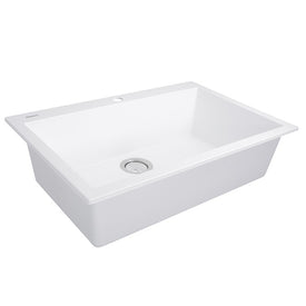 Plymouth 33" Single Bowl Granite Composite Dual Mount Sink