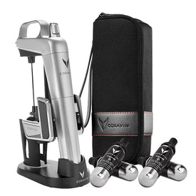 Wine System Model Two Elite Pro Silver Includes System 4 Capsules Standard Needle Clearing Tool Base and Carry Case