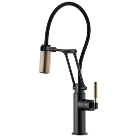 Litze Single Handle Articulating Pull Down Kitchen Faucet with Knurled Handle