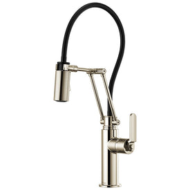 Litze Single Handle Articulating Pull Down Kitchen Faucet with Industrial Handle