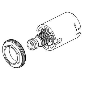 Litze Replacement Valve Cartridge with Bonnet Nut for Wall-Mount Faucet