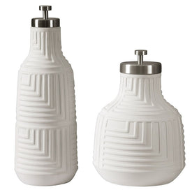 Chandran Matte White Containers Set of 2