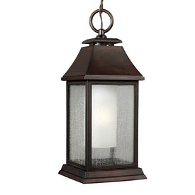 Outdoor Light Shepherd Pendant 1 Lamp Heritage Copper Opal Etched Glass and Clear Seeded Glass cETL A19 75 Watt