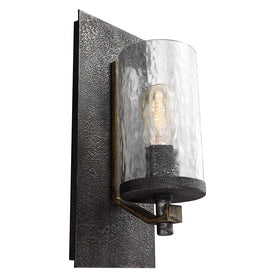 Sconce Angelo 1 Lamp Distressed Weathered Oak/Slate Gray Metal Clear