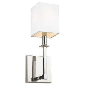 Sconce Quinn 1 Lamp Polished Nickel Square White Parchment