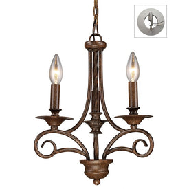 Gloucester Three-Light Chandelier with Recessed Lighting Kit