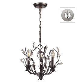 Circeo Three-Light Chandelier with Recessed Light Kit