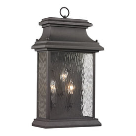 Forged Provincial Three-Light Outdoor Wall Sconce