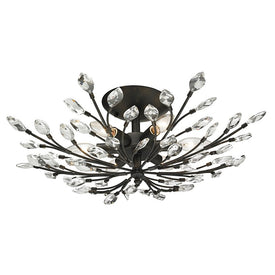Crystal Branches Six-Light Semi-Flush Mount Ceiling Fixture