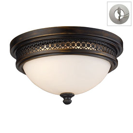 Flush Mounts Two-Light Flush Mount Ceiling Fixture with Recessed Light Kit