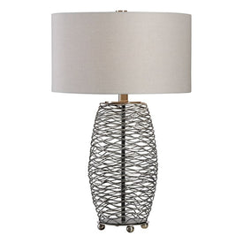 Sinuous Wavy Steel Mesh Table Lamp
