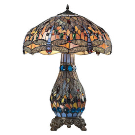 Dragonfly Tiffany Glass Table Lamp