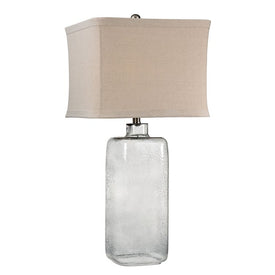 Hammered Grey Glass Table Lamp