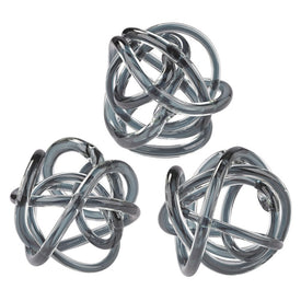 Grey Glass Knots Set of 3