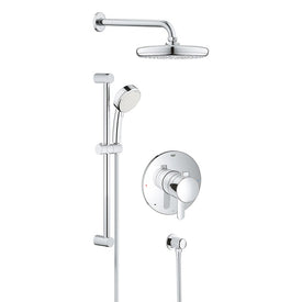 Europlus Shower System with Shower Head, Handshower, Slide Bar, and Pressure Balance Trim - OPEN BOX