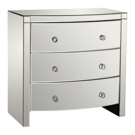 Bow Front Three-Drawer Mirror Chest