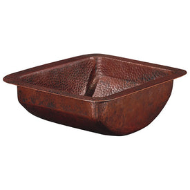 Petit Star Rectangular Hand-Hammered Copper Bathroom Sink with Rounded Bottom