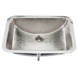 Starr Handcrafted Rectangular Hammered Nickel Bathroom Sink with Rounded Bottom