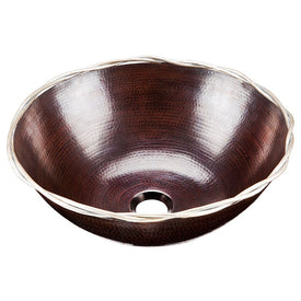 Roma Round Vessel Bathroom Sink with Twisted Rope Trim