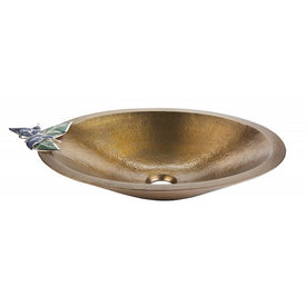 Chakra Handcrafted Vessel Bathroom Sink with Butterfly Accent