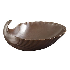 Zuma Double-Wall Scallop Shell-Shaped Handcrafted Vessel Bathroom Sink