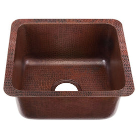 Rivera Single Bowl Hand-Hammered Aged Copper Bar/Prep Sink