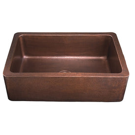 Quiroga Single Bowl Hand-Hammered Copper Apron Front Kitchen Sink