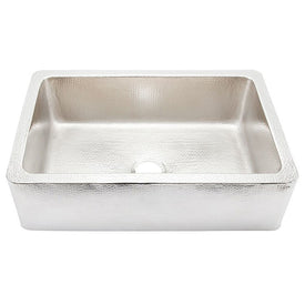 Quiroga Single Bowl Hand-Hammered Stainless Apron Front Kitchen Sink