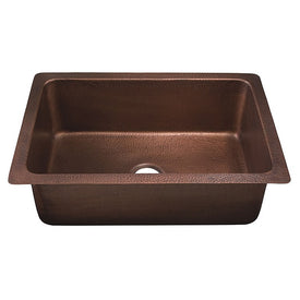 Villa Single Bowl Hand-Hammered Copper Kitchen Sink