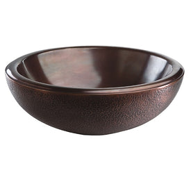 FLW Round Double-Wall Handcrafted Copper Bathroom Sink