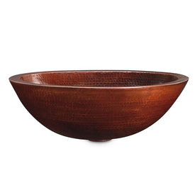Prana Oval Double-Wall Handcrafted Copper Vessel Bathroom Sink