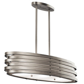 Roswell Three-Light Oval Linear Chandelier/Pendant