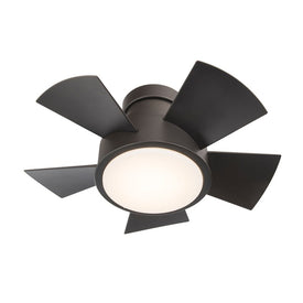 Vox 26" Five-Blade Indoor/Outdoor Smart Flush Mount Ceiling Fan with 3000K LED Light Kit and Wall Control
