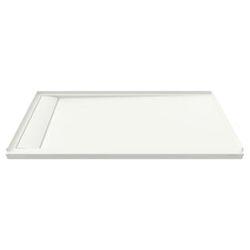 Townsend 60" x 30" Single Threshold Shower Base with Left-Hand Outlet - Soft White