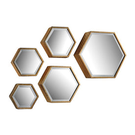 Hexagonal Wall Mirrors Set of 5