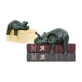 Sprawling Elephants Statues Set of 2