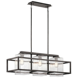 Wright Three-Light Outdoor Linear Chandelier