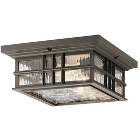 Beacon Square Two-Light Outdoor Flush Mount Ceiling Fixture