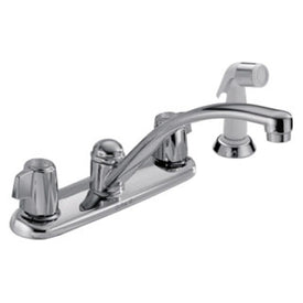 Classic Two Handle Widespread Kitchen Faucet with Blade Handles/Sprayer