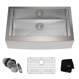 Standart Pro 30" Single Bowl Stainless Steel Farmhouse Kitchen Sink with NoiseDefend
