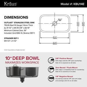 KBU14E Kitchen/Kitchen Sinks/Undermount Kitchen Sinks