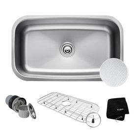 Outlast MicroShield 31.5" Scratch-Resist Single Bowl Stainless Steel Undermount Kitchen Sink