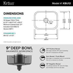KBU12 Kitchen/Kitchen Sinks/Undermount Kitchen Sinks