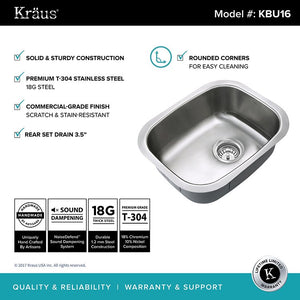 KBU16 Kitchen/Kitchen Sinks/Undermount Kitchen Sinks