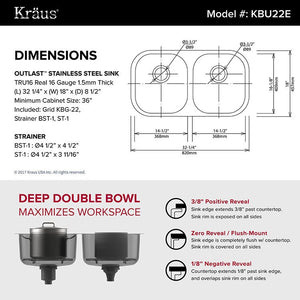 KBU22E Kitchen/Kitchen Sinks/Undermount Kitchen Sinks