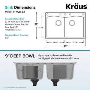 KGD-52GREY Kitchen/Kitchen Sinks/Undermount Kitchen Sinks
