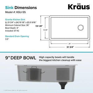 KGU-55GREY Kitchen/Kitchen Sinks/Undermount Kitchen Sinks