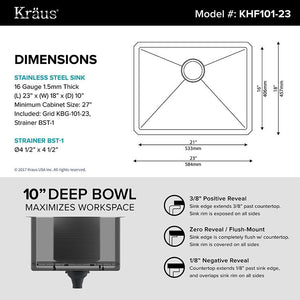 KHU101-23 Kitchen/Kitchen Sinks/Undermount Kitchen Sinks