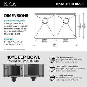 KHU102-33 Kitchen/Kitchen Sinks/Undermount Kitchen Sinks