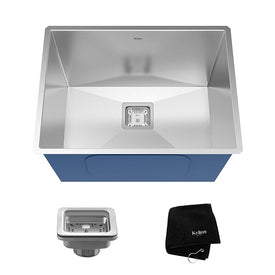 Pax Zero-Radius 24" Single Bowl Stainless Steel Undermount Laundry/Utility Sink with NoiseDefend